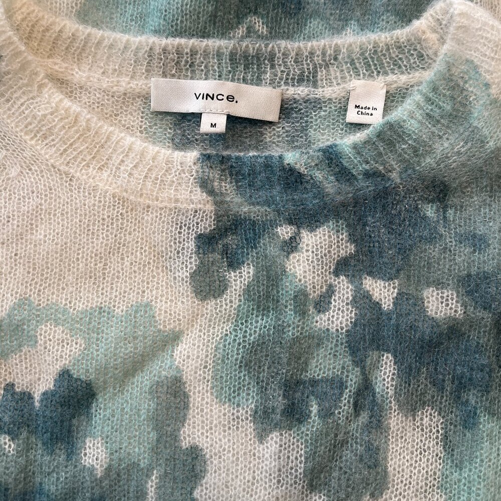 VINCE DAHLIA PRINT MOHAIR ALPACA BLEND SWEATER SIZE M - Picture 3 of 9
